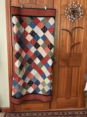 Patchwork Quilted Throw or crib size Blanket - Multi-Color